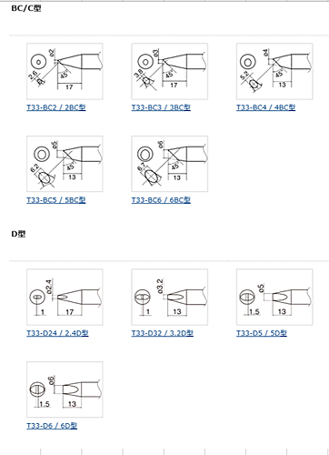 白光（ＨＡＫＫＯ）こて先　T33