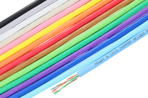 日本製線　環境配慮形 Cat.6 U/UTP 4P単線 LANケーブル　各色　0.5-4P EM-NSGDT6（□□）