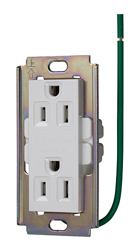 明工社　ML医用接地埋込ダブルコンセント(B形)Sタイプ　白　ML1282T45W