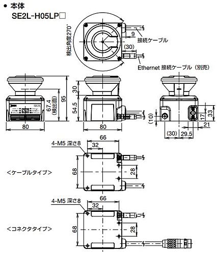 IDEC　SE2L形　セーフティレーザスキャナ（コネクタタイプ・0.3m）　SE2L-H05LPC