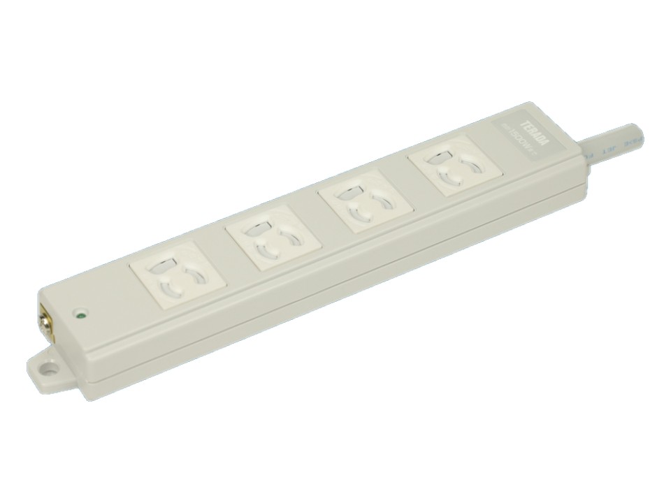 TERADA　シャッター付一般プラグ抜止OAタップ4口5M白　SLT455W